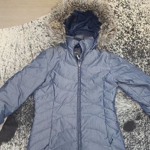 Eddie Bauer Blue Heathered Down Coat